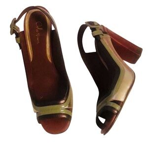 Cole Haan Four-Tone Slingback Heels | Size 8 | Leather | Block Heel